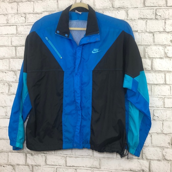 blue and grey nike windbreaker